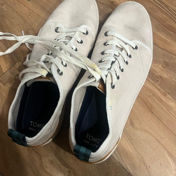 Toms White Canvas Sneakers Casual Low-Top - Picture 8 of 9